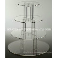 Four Tiers Round Acrylic Display Stand / Exhibition for Wedding Cake